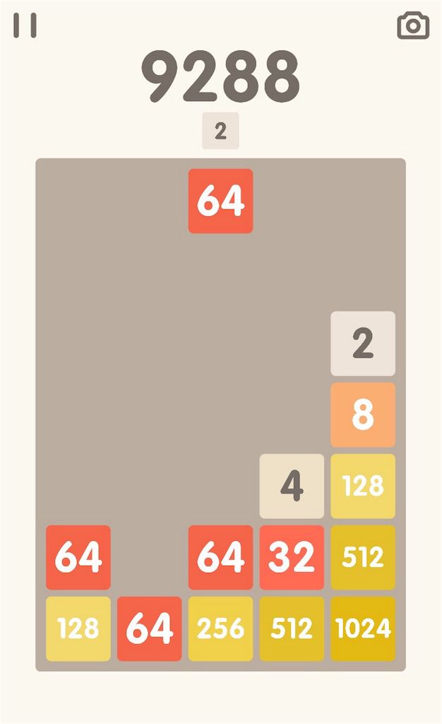 「2048　Bricks」の攻略方法その１：右下に大きい数字を集めていく