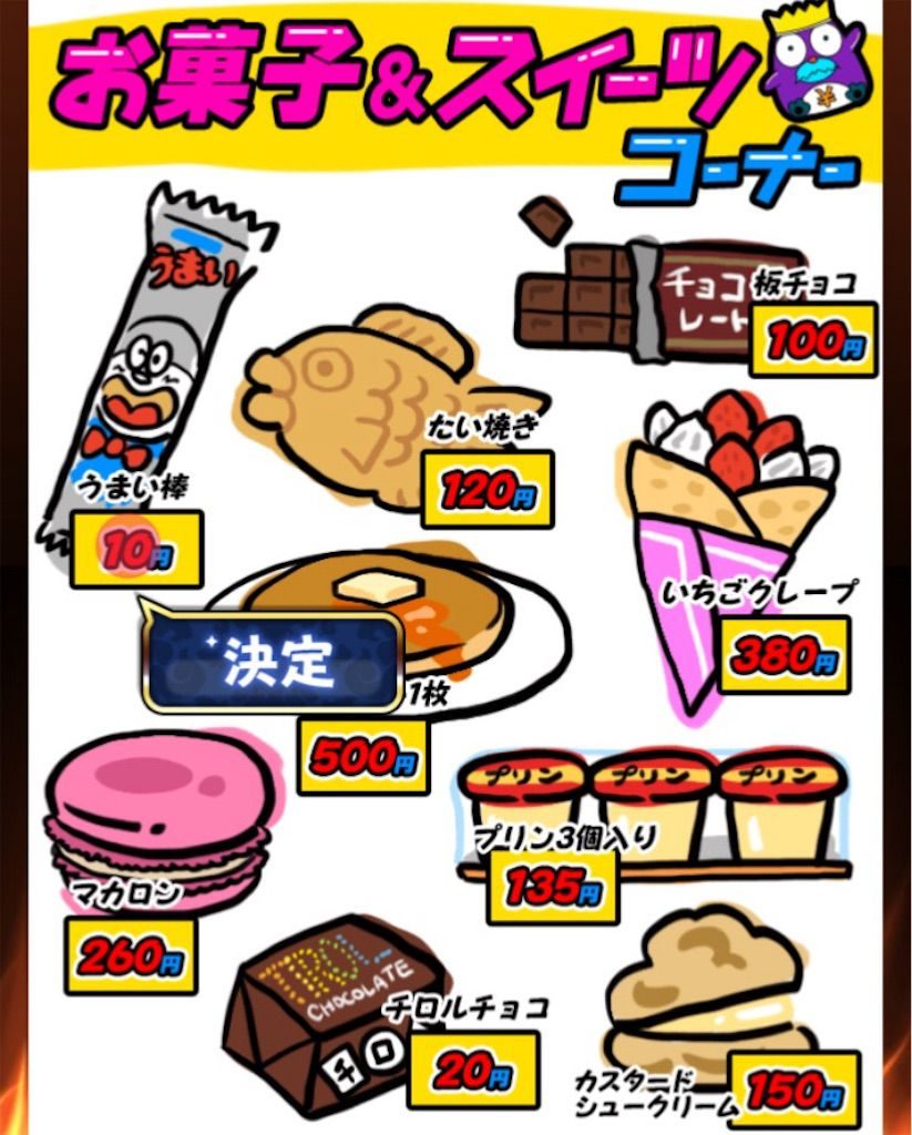 【原価クイズ】　ステージ1「お菓子の原価」の攻略1