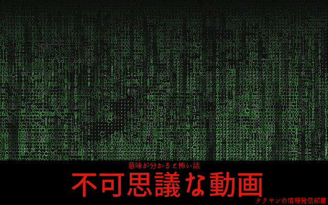 【意味が分かると怖い話】不可思議な動画